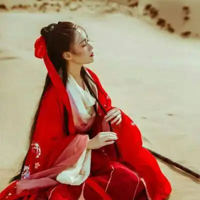 qq头像女生古风红衣,高清好看的红衣女头像伤感古风图片