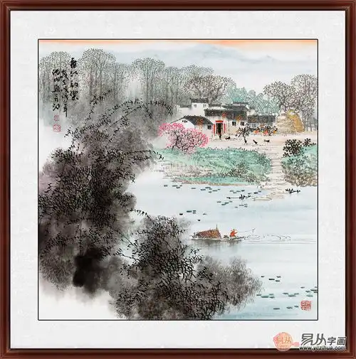 餐厅挂什么画好挂名家手绘山水画显得更雅致