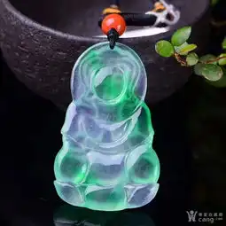 联盟老坑料观音吊坠缅甸翡翠冰种飘阳绿