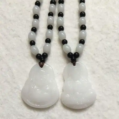 黄色翡翠珠子吊坠绳子