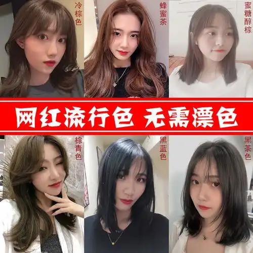 染发剂纯植物天然彩色永久闷青蓝黑2020年流行色女正品自己染发膏