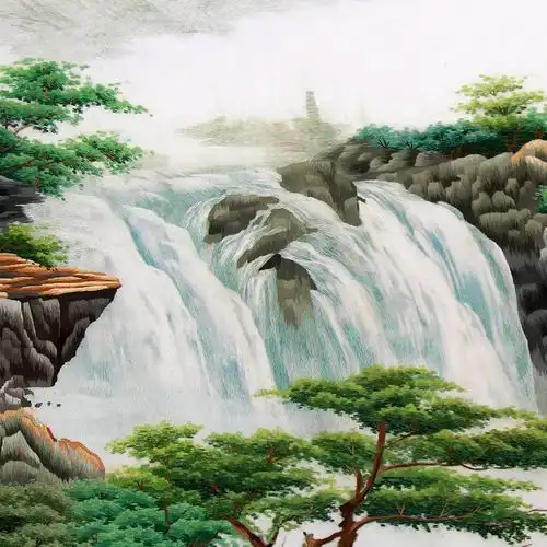 秀丽雅致刺绣山水之作,家里挂上它没想到还有这好处