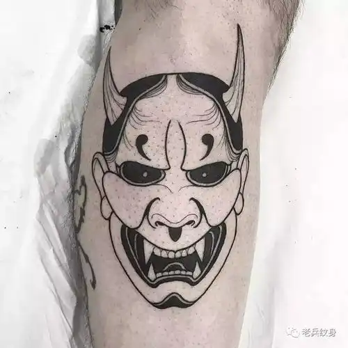 纹身素材日式面具