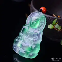 联盟老坑料观音吊坠缅甸翡翠冰种飘阳绿