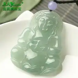 金璐澜翡翠玉观音吊坠挂件男款玉坠油青飘花