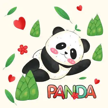 咕卡贴纸熊猫,动物素材,设计素材,设计模板,汇图网