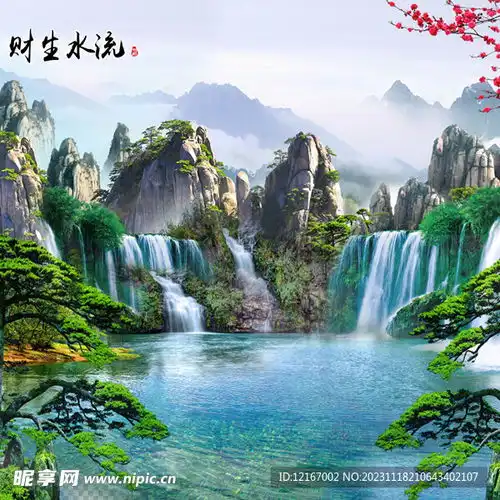 山水图设计图自然风光