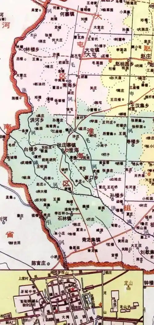 1985年的萧县地图,还有区公所