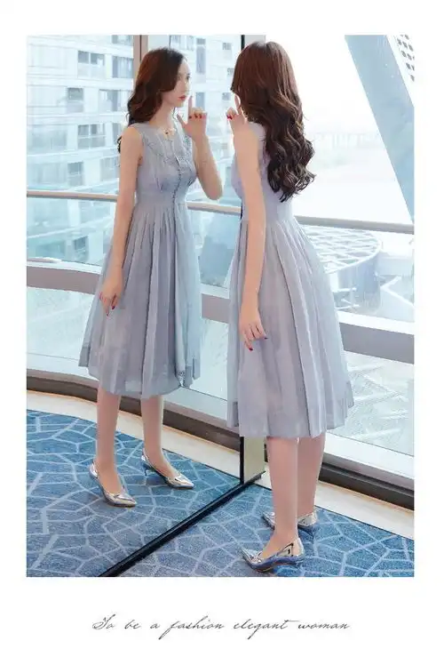 遇见那一抹蓝新衣美不过夏,日常穿搭仙气萦绕,衬托十足女人味