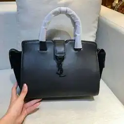 真皮女包ysl杨树林大号包包手提包原版磨砂牛皮配进口原版小牛皮灰常软原版五金,