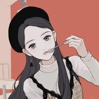 一组唯美卡通少女人物插画作者i微信头像我要个性网