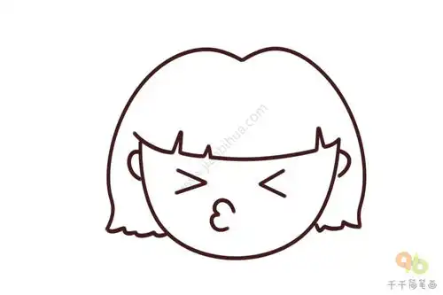 女孩表情包简笔画快来亲亲我