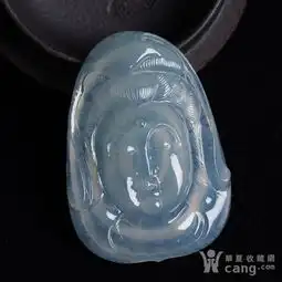 老坑冰玻翡翠观音头像雕件x1