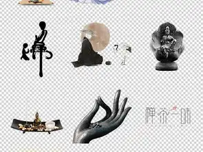 中国风禅意坐禅禅文化艺术字海报素材背景图片png
