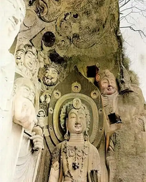 老照片1908年的四川广元,德国摄影师镜头下巧夺天工的皇泽寺