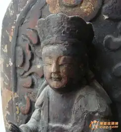 清代有背光带童子观音像