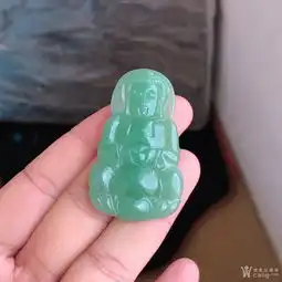 冰种满绿观音吊坠