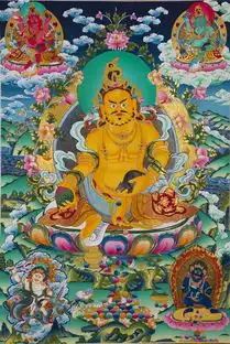 手绘唐卡五姓财神中国书画服务中心