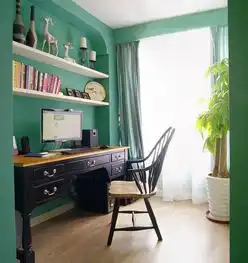 清爽的蓝绿色美式两居,浪漫的美式小清新之家