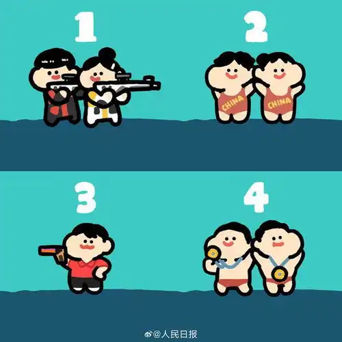 网友给奥运冠军画q版小头像,你认出来了吗