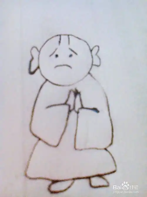 小和尚的简笔画法