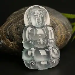 玻璃种翡翠如意福禄观音吊坠鉴赏