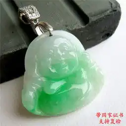 玉吊坠a货阳绿翡翠佛冰种玉石挂件