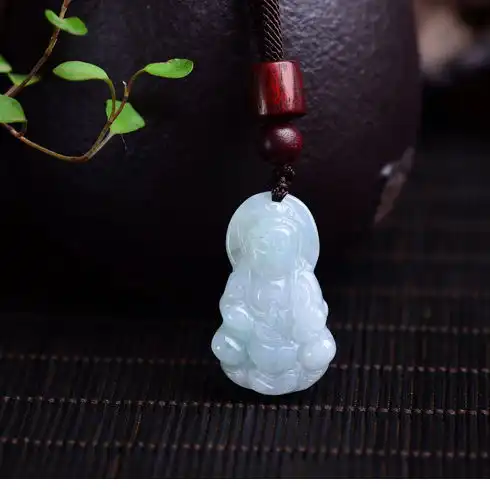 正品天然a货翡翠观音玉坠玉观音送子观音吊坠男款项链挂件玉佩
