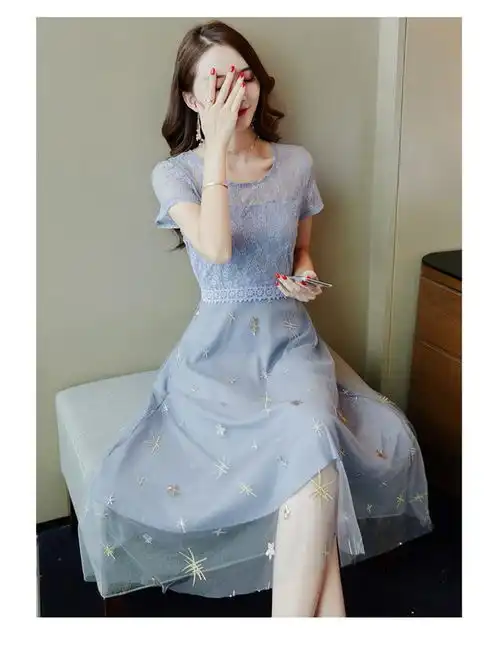 遇见那一抹蓝新衣美不过夏,日常穿搭仙气萦绕,衬托十足女人味