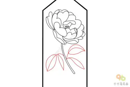 蔷薇花书签简笔画