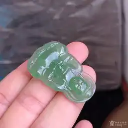 冰种满绿观音吊坠