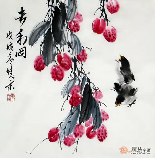 家里餐厅适合挂什么画,舒心开胃的国画果蔬图