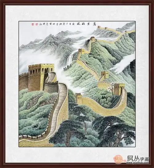 办公室墙上装饰画挂什么大气更旺财的国画山水画