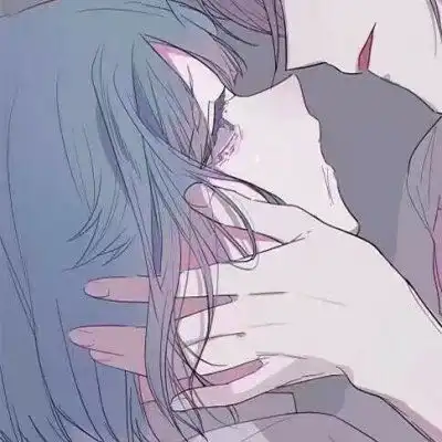 二次元情侣头像一对酷kiss接吻动漫情头一对