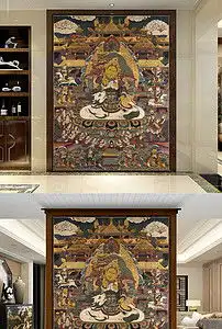 唐卡八方财神唐卡佛画佛像供奉佛像玄关图片设计素材高清模板下载46.71mb动物花鸟玄关大全