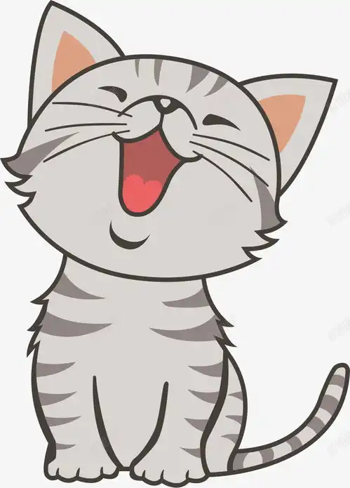 卡通小猫萌宠logo平面电商创意素材父子手绘素材