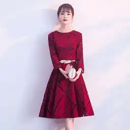 敬酒服新娘冬季新款红色长袖短款订婚衣服女结婚晚礼服回门服