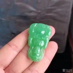 冰种满绿观音吊坠