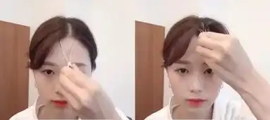 刘海长了怎么吹露额头