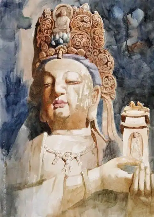 极美的水彩画佛像,见者都是有福报之人