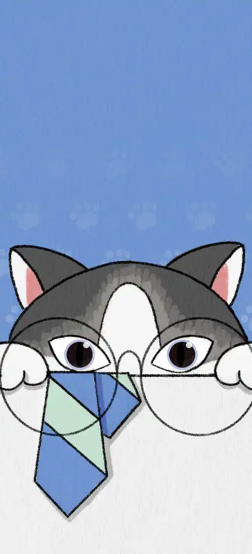 猫表情包背景手机屏保壁纸原创画稿