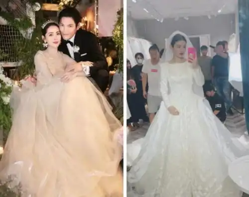 李若彤七夕穿婚纱独自美丽,54岁身材纤瘦不输00后,姑姑真美