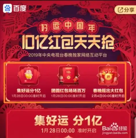 2019百度春晚抢红包活动攻略怎么摇红包