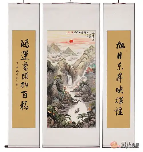 适合挂在客厅的山水画,山水美景让你百看不厌