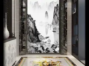水墨山水风水玄关画聚水聚财寓意图片设计素材高清模板下载38.28mb动物花鸟玄关大全