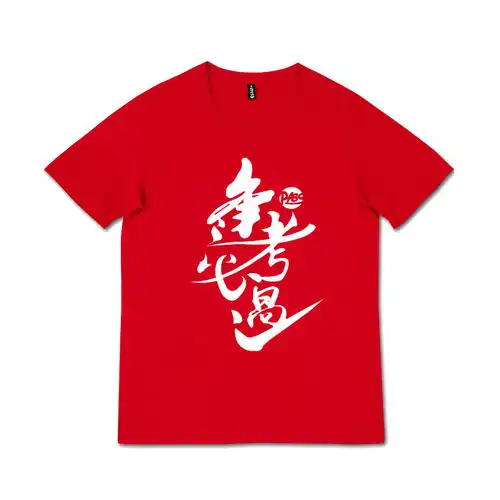中考t恤女学生大红色高考短袖上衣男班服送考服考试衣服
