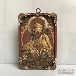 木雕唐卡挂牌彩绘木雕佛像挂牌
