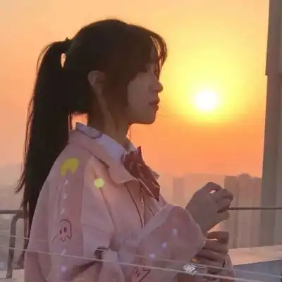 落日余晖待你而归阳光女头