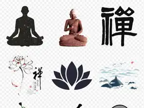 中国风禅意坐禅禅文化艺术字海报素材背景图片png