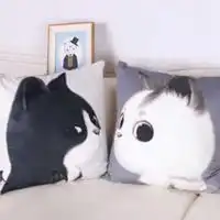 黑猫白猫一左一右情侣头像微信头像图片大全